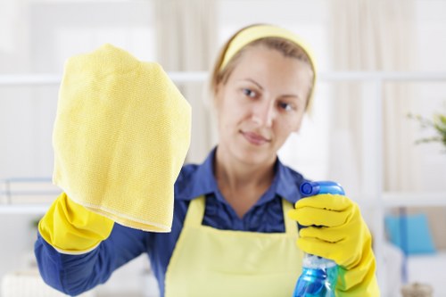 Office cleaning team maintaining a workspace in Ealing