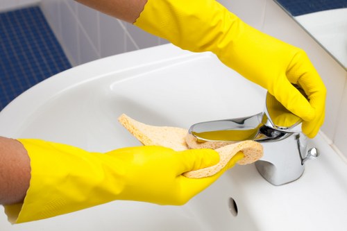 Detailed cleaning of kitchen surfaces during deep clean